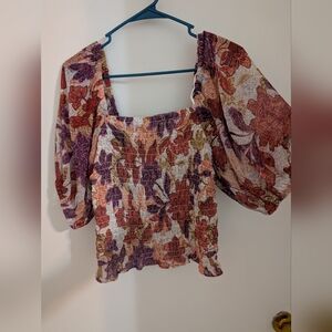 Old Navy Floral Puff Sleeve Top